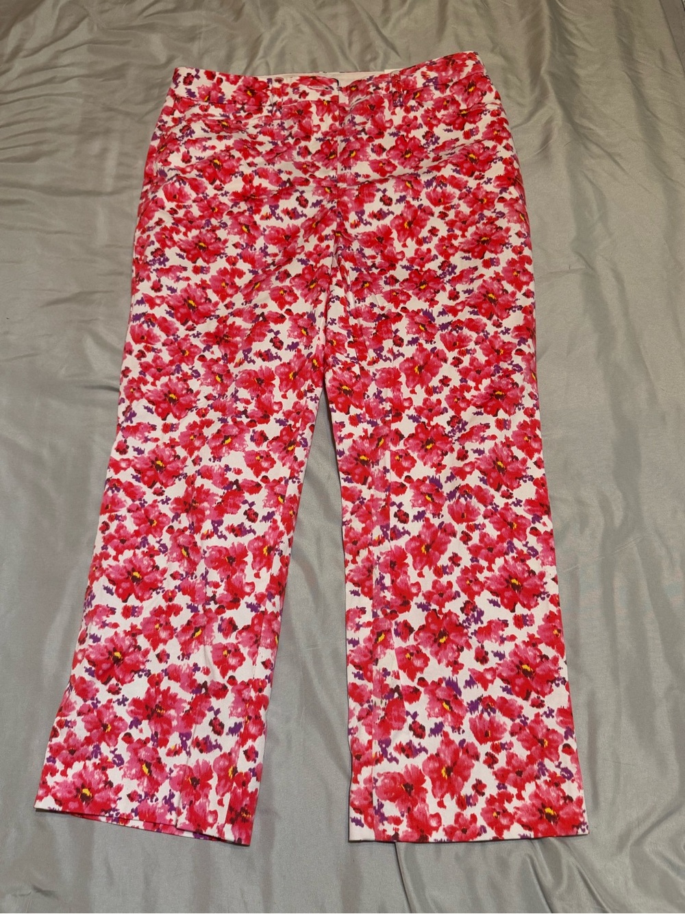 Lands' End Floral Chino Sz6 Cropped‎ Bloomcore Preppy Coastal Boho Resort